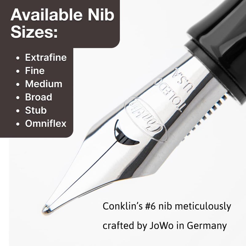 Conklin Duragraph Fountain Pen Red Nights - Fine Nib, Luxury Writing Instrument with Bold Red Finish - Image 3